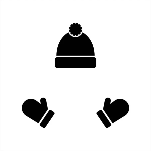 Winter Hat Gloves Flat Design Illustration — Stock Vector