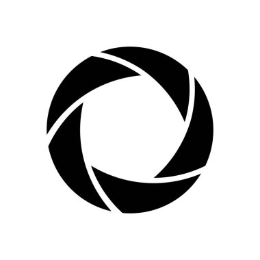 Lens simgesi. Arkaplan silme üzerine vektör illüstrasyonu.