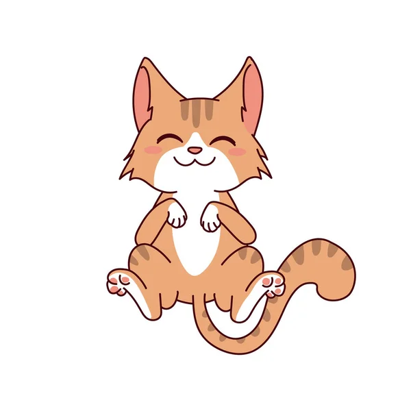 Grappig Schattig Kitten Karakter Ontwerp Vector — Stockvector