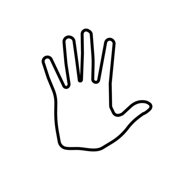 Outlined hand silhouet icoon. Vector illustratie. EPS 10. — Stockvector