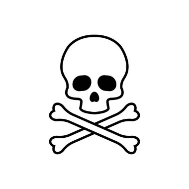 Kemikli kafatası. Arkaplan silme üzerine vektör illüstrasyonu.