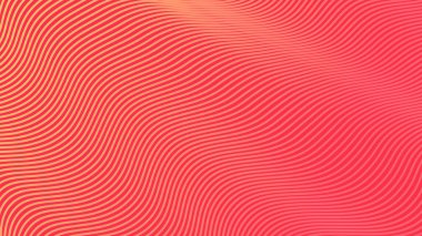 Dalgalı çizgilerin vektör çizimi. Pembe ve sarı gradyan.