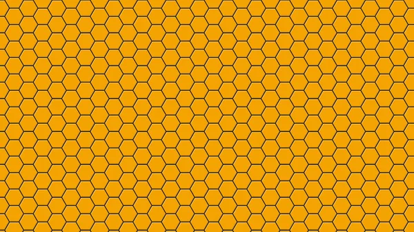 Ilustración vectorial del fondo hexágono del peine de miel amarillo. — Vector de stock