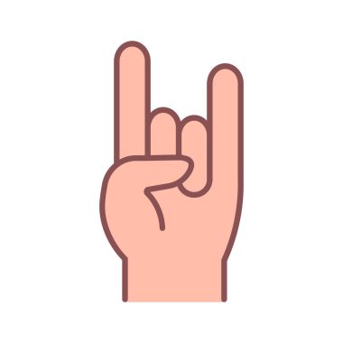 Kaya jesti el ikonu hizada ve dolgu stili. Vektör.