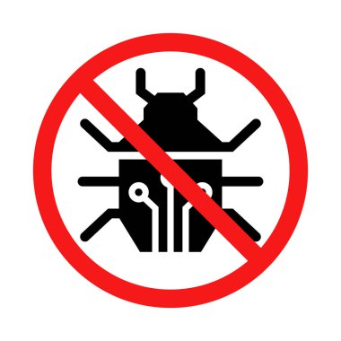 Antivirüs böcek simgesi düz stil. Vektör.