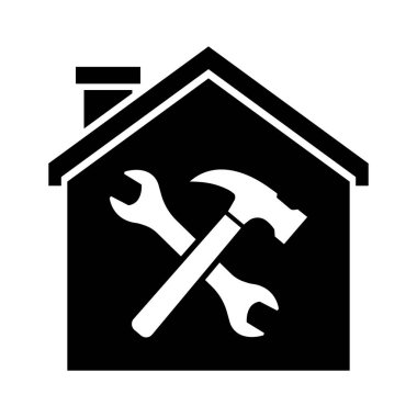 Ev onarım ikonu düz stil. Vektör.