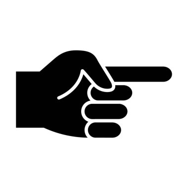 Parmak gösterme ikonu düz stil. Vektör.