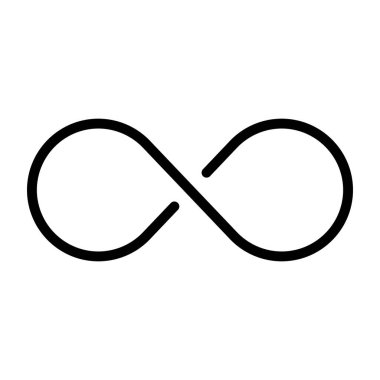 Doğrusal biçimde sonsuzluk çizgisi simgesi. Vektör.