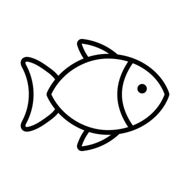 Doğrusal olarak balık simgesi. Vektör.