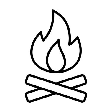 Doğrusal olarak şenlik ateşi ikonu. Vektör.