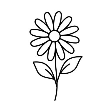 Papatya çiçeği ikonu doğrusal olarak. Vektör.