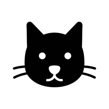 Düz stil kedi ikonu. Vektör.