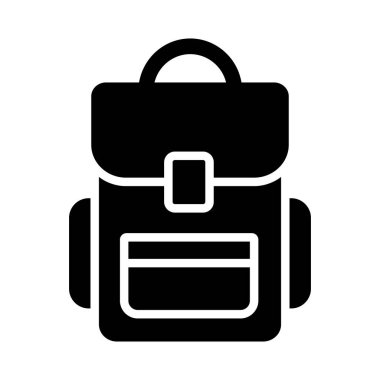 Sırt çantası ikonu düz bir şekilde. Vektör.