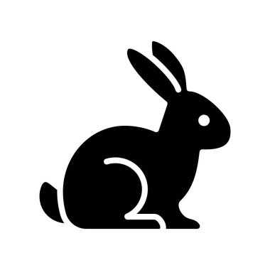 Tavşan ikonu düz stil. Vektör.