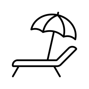 Güneş yatağı simgesi doğrusal olarak. Vektör.