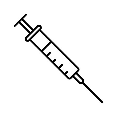 Syringe icon in linear style. Vector.