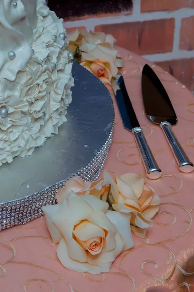 Flor fundo bolo de casamento — Fotografia de Stock