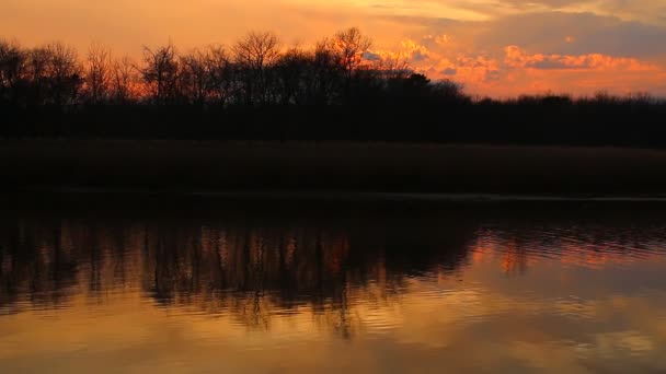 Moerasgebied bij pranburi zonsondergang voordat nachttijd, Wetland van Khao Sam Roi Yot Nationaalpark, — Stockvideo