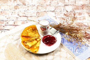 Kahvaltı, krema, süt, gözleme, gıda, ev yapımı, plaka