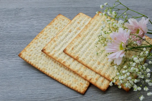 Pesach natürmort ile ve matzoh Yahudi Fısıh ekmek — Stok fotoğraf