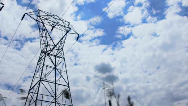 Nuage de tour de ligne électrique 4K — Video