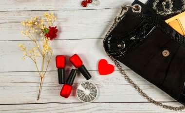 Makyaj çantası kadın lady in tırnak