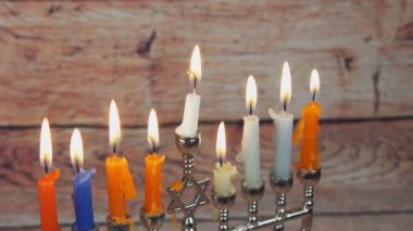 Aydınlatma Hanukkah mumlar Hanuka kutlaması Yahudilik menorah geleneği