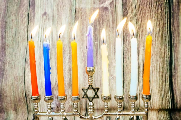 Hanukkah med menorah traditionella — Stockfoto