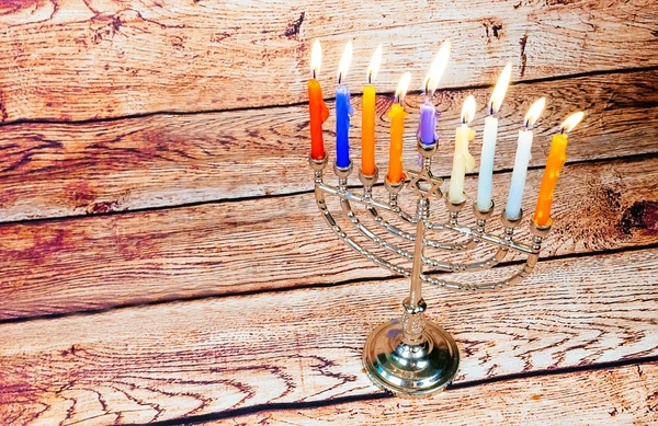Hanukkah with menorah traditional — Stock Photo, Image