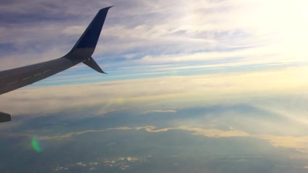 Flugzeug Himmel Wolken Horizont Tourismus Freiheit Himmel Video — Stockvideo