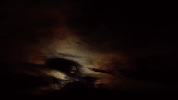 Pleine lune dans les nuages lune ciel nuages — Video