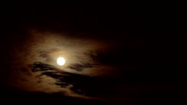 Vollmond in den Wolken Mondhimmel Wolken — Stockvideo