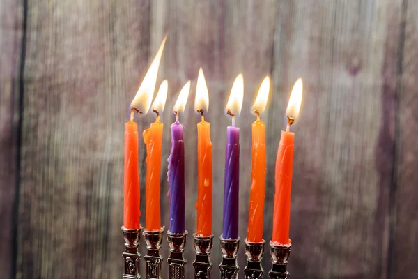 A Hanuka menorah hagyományos — Stock Fotó