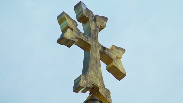 Armeniska kyrkan korsa himlen natur, miljö, kristendomen — Stockvideo