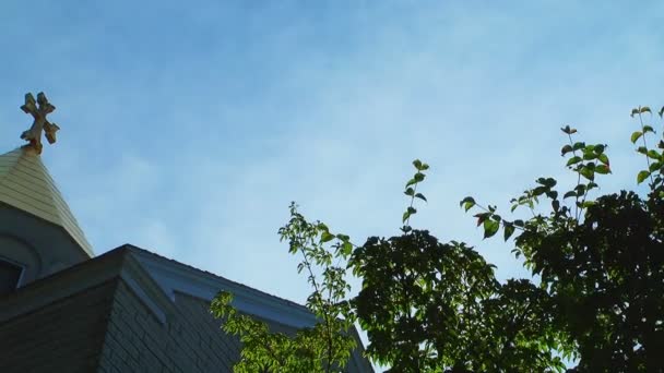 Iglesia armenia cielo cruzado naturaleza, medio ambiente, cristianismo — Vídeo de stock