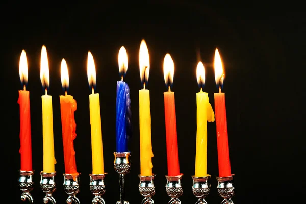 La luz de las velas de hanukkah —  Fotos de Stock