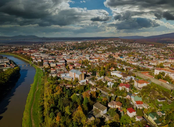 Uzhgorod Desde Altura Situado Transcarpatia Ucrania — Foto de Stock