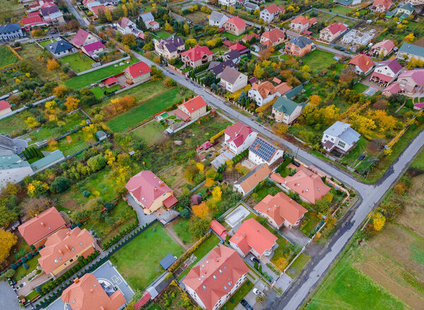 Aerial view urban developing city landscape in city on the Uzhhorod in Zakarpattya UKRAINE
