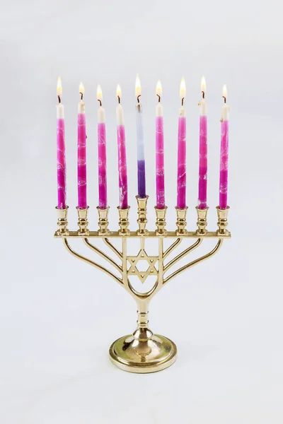 Menorah Burned Out Candles Hanukkah Jewish Festival — Stock Photo, Image