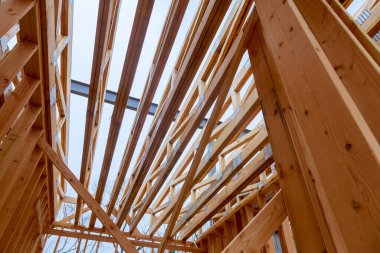 Yeni konut çerçeveli iç görünüş İnşaat altında yeni ev