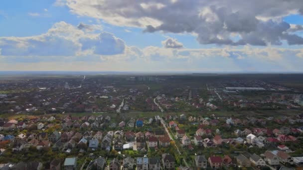 Zobacz dzielnicę mieszkalną dachy miejski kwartał krajobraz miasta na Użhorod w Zakarpattya UKRAINE — Wideo stockowe