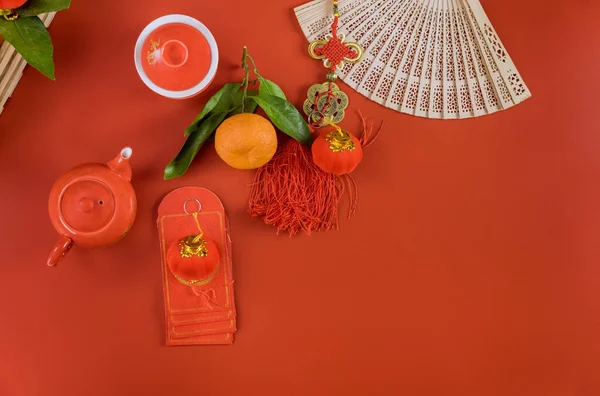 Ασιατικός Σεληνιακός Κινεζικός Εορτασμός Της Πρωτοχρονιάς Κόκκινο Φάκελο Ang Pau — Φωτογραφία Αρχείου