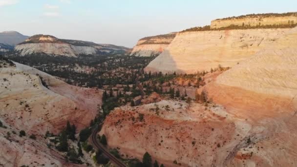 Panoramatická krajina, široký formát Národního parku Sion Canyon, USA — Stock video