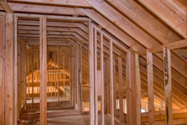 Yeni konut çerçeveli iç görünüş İnşaat altında yeni ev