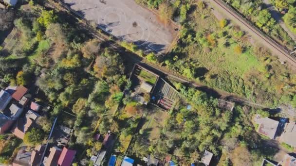 Panoramic aerial view of historic city Uzhhorod in a beautiful summer day — Stock Video