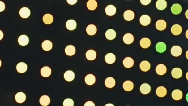 Fond de cercles flous lumières clignotantes décoratives multicolores de vue — Video