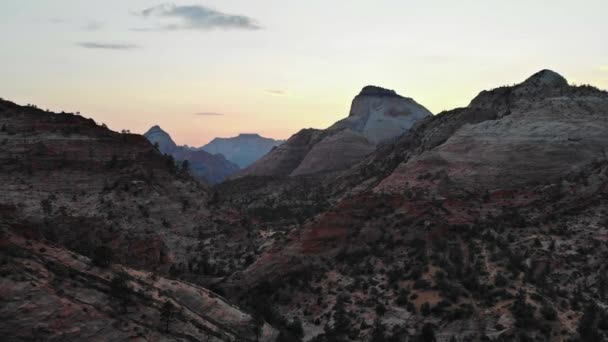 Vacker flygbild Zion Canyon National Park landskap, bred i sydvästra Utah, USA — Stockvideo