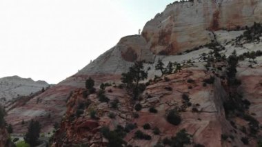 Utah, Utah 'taki Zion Ulusal Parkı' nda panoramik hava manzarası harika.