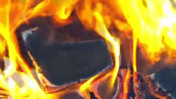 Fire flames sparks particles with flames burning — Stock Video