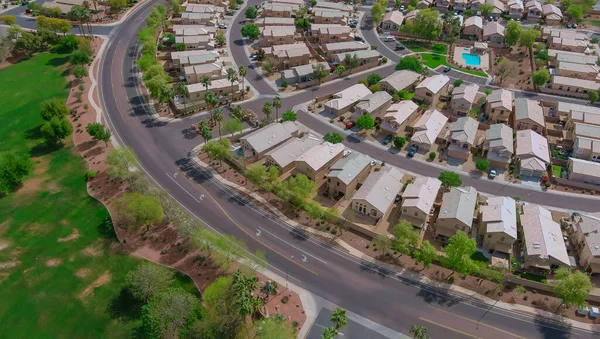 Aerial view of residential quarters at beautiful town urban landscape the Phoenix Arizona USA